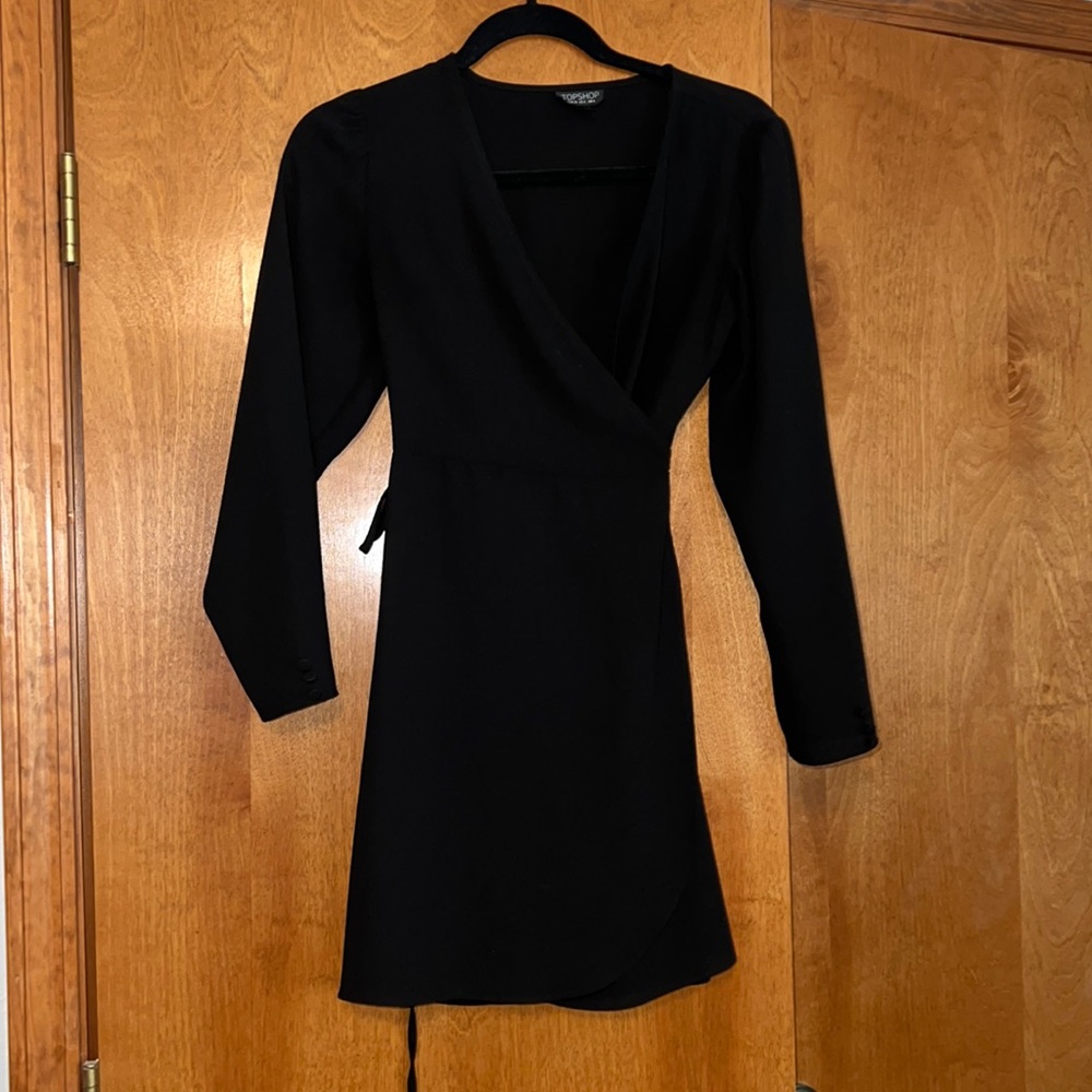 Top shop black wrap dress